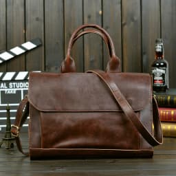 GUMST Retro Men's Briefcase Crazy Horse Leather Laptop Handbag Business Men Messenger Bags Leather Laptop Bag
