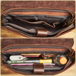 NASVA Genuine Leather Men's Briefcase Retro Handbag Shoulder Laptop Bags Office Bags Document Bags