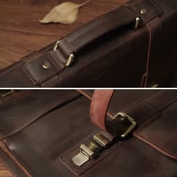 NUKA Men's Executive Briefcase Genuine Leather Business Handbag Top Cowhide Vintage Shoulder Bag Man Office Laptop Messenger Bag