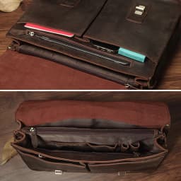 NUKA Men's Executive Briefcase Genuine Leather Business Handbag Top Cowhide Vintage Shoulder Bag Man Office Laptop Messenger Bag