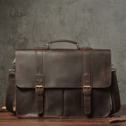 NUKA Men's Executive Briefcase Genuine Leather Business Handbag Top Cowhide Vintage Shoulder Bag Man Office Laptop Messenger Bag
