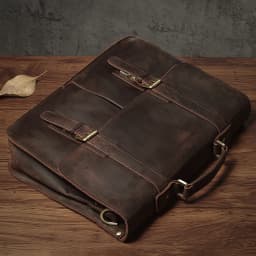 NUKA Men's Executive Briefcase Genuine Leather Business Handbag Top Cowhide Vintage Shoulder Bag Man Office Laptop Messenger Bag