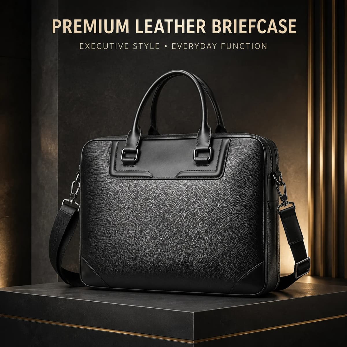 Men's Genuine Leather Briefcase Business Handbag Premium Office Work Commuter Carry Bag Luxury Gift for Men