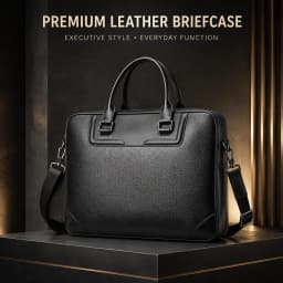 Men's Genuine Leather Briefcase Business Handbag Premium Office Work Commuter Carry Bag Luxury Gift for Men