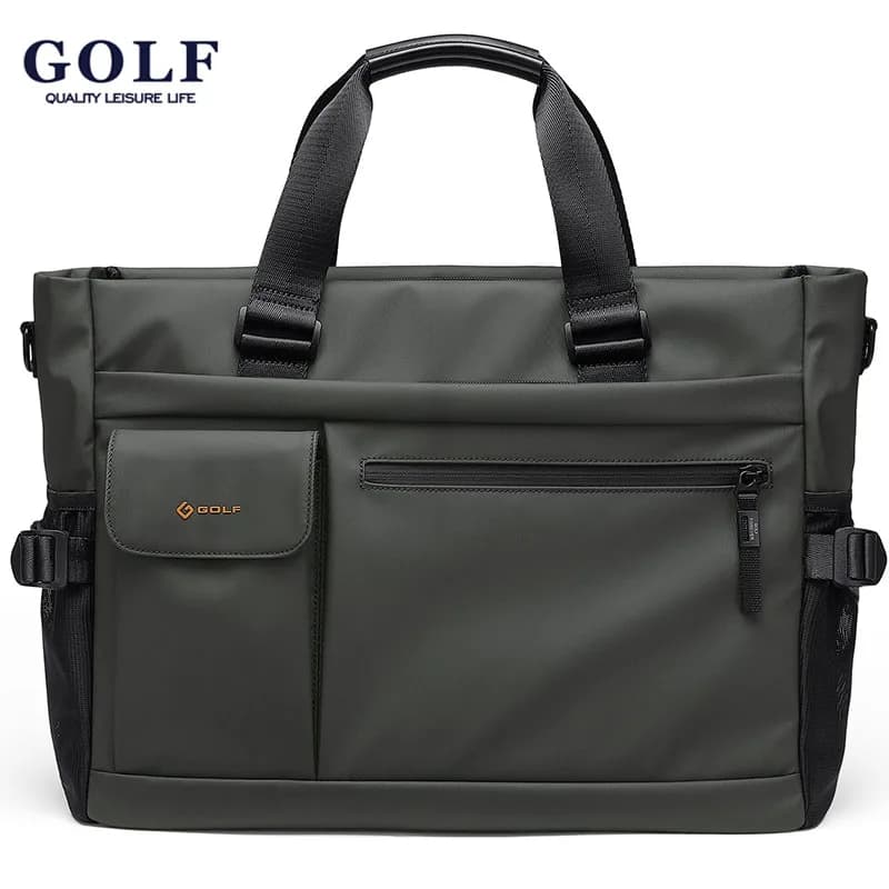 GOLF QUALITY Large Capacity Men's Briefcase 15.6" Business Travel Laptop Bag Casual Handheld File Multi-functional Office Bag