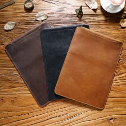 Designer Cowhide Quilted Computer Laptop Cover Custom Leather Laptop Sleeves Bag Case For 12" 13" 14" Macbook Pro