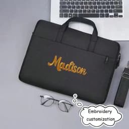 Custom Laptop Bag 14.96 Inch Personalized Name Embroidery Briefcase Women Men Business Shoulder Handbag Sleeve Case Cover Bag
