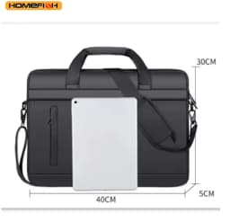 HOMEFISH 15-Inch Laptop Shoulder Bag, Waterproof Light Luxury Office Handbag, Men's Business Daily Messenger Bag