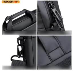 HOMEFISH 15-Inch Laptop Shoulder Bag, Waterproof Light Luxury Office Handbag, Men's Business Daily Messenger Bag