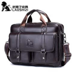 New 100% Genuine Leather Men's Briefcase Laptop Bag Large Capacity Business Handbag Casual Shoulder Crossbody Bags Messenger Bag