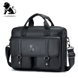 New 100% Genuine Leather Men's Briefcase Laptop Bag Large Capacity Business Handbag Casual Shoulder Crossbody Bags Messenger Bag