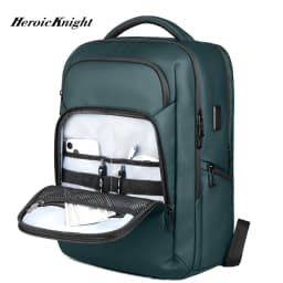 Heroic Knight 17-inch Laptop Backpack Waterproof Oxford Fabric Men's Bag with USB Charging Port Backpack for Business and Travel