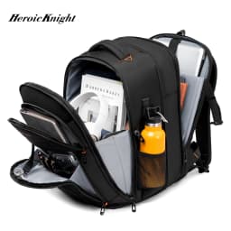 Heroic Knight Multi-function Business Backpack For Men Travel Expandable 17.3" Laptop Bag USB Waterproof Stylish College Daypack