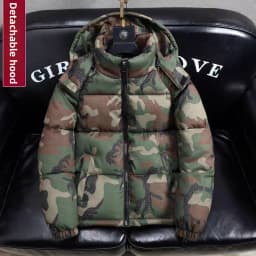 Men's Winter Camouflage Thickened Warm Detachable Hood Cotton Jacket Outdoor Fashion Cold Resistance Dirt Resistant Workwear