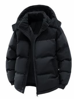 Men's Hooded Cotton Jacket, Heat-Retaining and Cold-Resistant, Windproof with Hood, Suitable for Daily Commuting, Outdoor Activities, Autumn and Winter Outings, Home Wear, Casual Gatherings with Friends, Short-Term Vacations