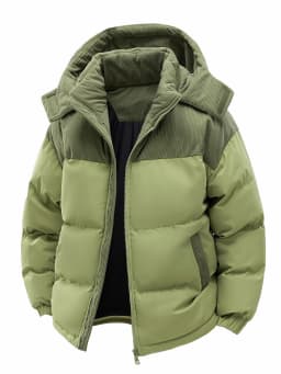 Men's Hooded Cotton Jacket, Heat-Retaining and Cold-Resistant, Windproof with Hood, Suitable for Daily Commuting, Outdoor Activities, Autumn and Winter Outings, Home Wear, Casual Gatherings with Friends, Short-Term Vacations