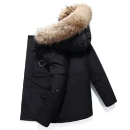 Fur Collar Hooded Thick Winter Jacket -30 Degree White Duck Down Parkas Men Windproof Hooded Thicken Multi-pocket Down Coat
