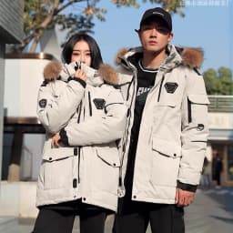 Fur Collar Hooded Thick Winter Jacket -30 Degree White Duck Down Parkas Men Windproof Hooded Thicken Multi-pocket Down Coat