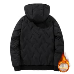 Men's Hooded Parka Winter Warm Thicken Fleece Windproof Coats Solid Color Padded Fashion Jacket Male Winter Thick Coats