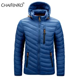CHAIFENKO Brand Winter Warm Waterproof Jacket Men 2025 New Autumn Thick Hooded Parkas Mens Fashion Casual Slim Jacket Coat Men