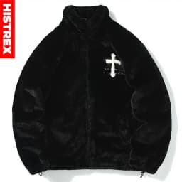 HISTREX Men Rabbit Fur Jacket Parkas,Hip Hop Fluffy Coat,Winter Fleece Overcoat,Harajuku Outerwear Streetwear,Korean Y2k Clothes