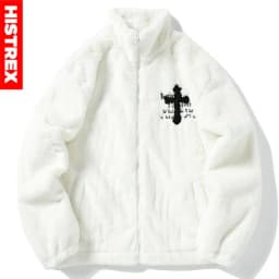 HISTREX Men Rabbit Fur Jacket Parkas,Hip Hop Fluffy Coat,Winter Fleece Overcoat,Harajuku Outerwear Streetwear,Korean Y2k Clothes