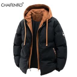 New Fashion Hooded Casual Men Coat Winter Windproof Thicken Solid Parka Outdoors Loose Simplicity Comfort Keep Warm Jacket Men