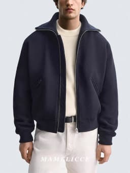 MAMELICCE Original design Men's knitted high collar faux woolen cotton jacket loose thick co high quality padding jackets