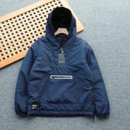 Thickened Cotton Jacket for Men Outdoor Windproof Water Resistant Casual Loose Fit Hooded Zipper Closure Color Youth Fa...