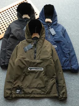 Thickened Cotton Jacket for Men Outdoor Windproof Water Resistant Casual Loose Fit Hooded Zipper Closure Color Youth Fa...