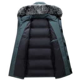Long Men Windproof Down Jacket Coats Mens Warm White Duck Down Hooded Jacket Parkas Multi Pockets Overcoat Male Autumn Winter