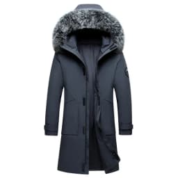 Long Men Windproof Down Jacket Coats Mens Warm White Duck Down Hooded Jacket Parkas Multi Pockets Overcoat Male Autumn Winter
