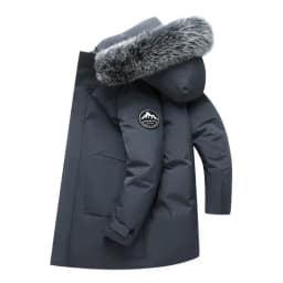 Long Men Windproof Down Jacket Coats Mens Warm White Duck Down Hooded Jacket Parkas Multi Pockets Overcoat Male Autumn Winter