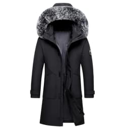 Long Men Windproof Down Jacket Coats Mens Warm White Duck Down Hooded Jacket Parkas Multi Pockets Overcoat Male Autumn Winter