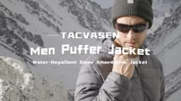 TACVASEN Mens Winter Quilted Puffer Jackets Lightweight Padding Waterproof Jackets Hooded Insulated Warm Outdoor Work Male Coats