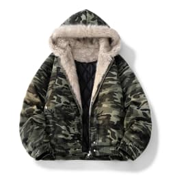 Camouflage Thick Parkas Winter New High Quality Men's Solid Color Wool Collar Anti Cold Parkas Comfortable Men's Cotton Jacket