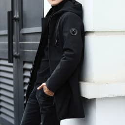 Men Black Hooded Windbreaker Outwear Warm Jacket Fleece Parka Coat Fleece Jacket Long Parkas 8XL New Plus Size Men's Winter