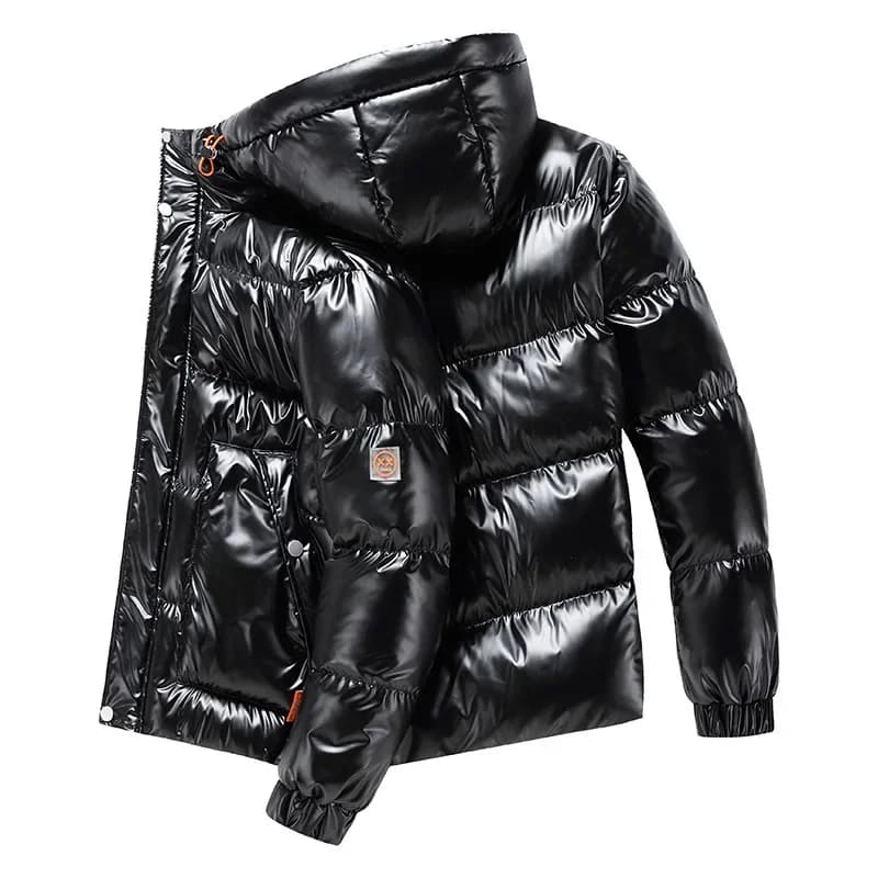 Casual Men's Thickened Parka Windproof Fashion Shiny Coats Men Hood Warm Hip HOP Winter Overcoat Men's Cotton-padded Parkas
