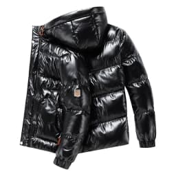 Casual Men's Thickened Parka Windproof Fashion Shiny Coats Men Hood Warm Hip HOP Winter Overcoat Men's Cotton-padded Parkas
