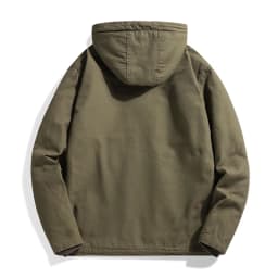 Men's Fleece Jacket Hooded Parkas Lamb Fur Lining Men's Winter Jackets Plush Men's Cold Jacket Thickening Motorcycle Jacket