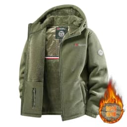 Men's Autumn Winter Fleece Jacket European-Style Hooded Warm Outdoor Thickened Couples' Coats New Arrivals