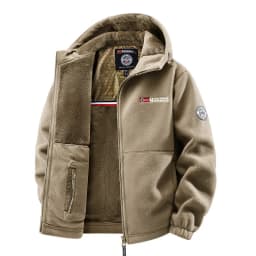 Men's Autumn Winter Fleece Jacket European-Style Hooded Warm Outdoor Thickened Couples' Coats New Arrivals
