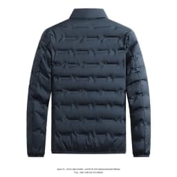 Outdoor Windproof Outerwear Winter Casual Warm Men Fleece-lined Jacket Solid Color Thicken Male Fashion Stand Collar Coats