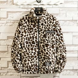 Retro Leopard Print Harajuku Hip Hop Style Loose Fleece Lined Thickened Hooded Warm Cotton Jacket Autumn Winter Polyester Fiber