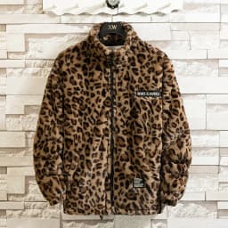Retro Leopard Print Harajuku Hip Hop Style Loose Fleece Lined Thickened Hooded Warm Cotton Jacket Autumn Winter Polyester Fiber