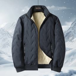 Men's Warm Fleece Lined Hooded Jacket Winter Zipper Pocket Jackets Outdoor Sports Coat Leisure Workwear Clothes Windproof Jacket