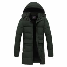 Men's Winter Detachable Hat Warm Fleece Jacket Parkas Casual Hooded Thick Cotton Jacket Medium Long Waterproof Thermal Parka