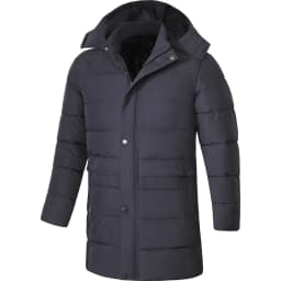 Men's Winter Detachable Hat Warm Fleece Jacket Parkas Casual Hooded Thick Cotton Jacket Medium Long Waterproof Thermal Parka
