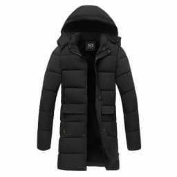 Men's Winter Detachable Hat Warm Fleece Jacket Parkas Casual Hooded Thick Cotton Jacket Medium Long Waterproof Thermal Parka