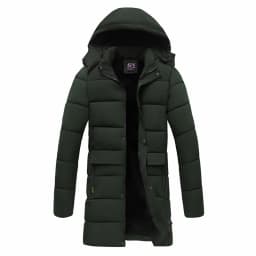 Men's Winter Detachable Hat Warm Fleece Jacket Parkas Casual Hooded Thick Cotton Jacket Medium Long Waterproof Thermal Parka